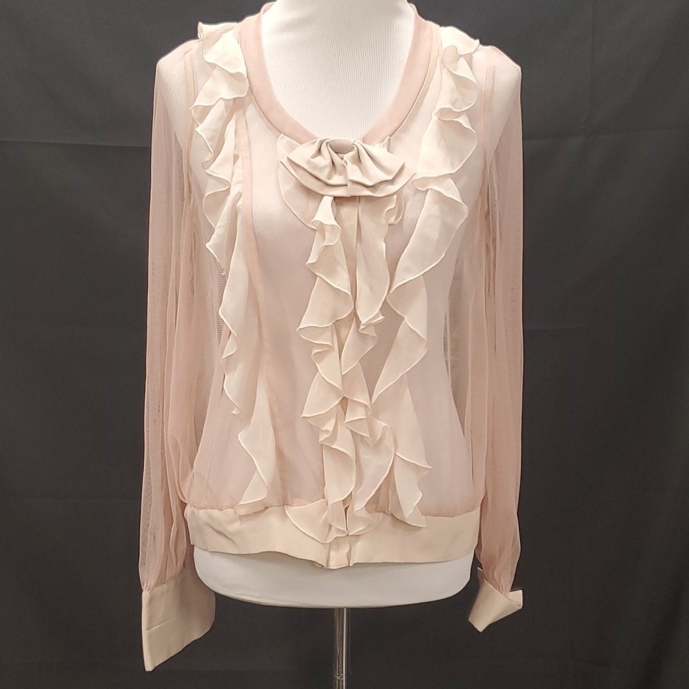 Twelve By Twelve Anthro Chiffon and Mesh Jacket SZ SM